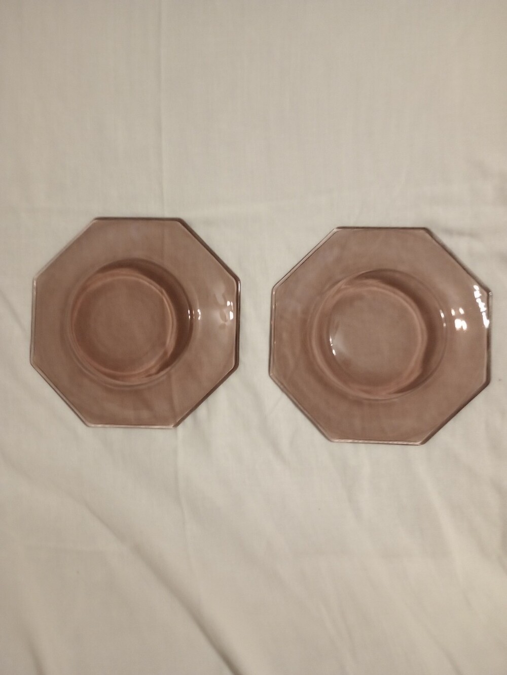 Vintage Hazel Atlas Moroccan Amethyst Octagonal Bread Plates - Set of 2